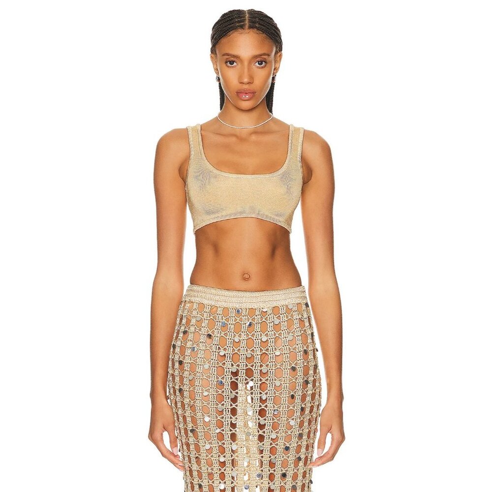 Calle Del Mar Square Neck Bandeau Top Natural Beige